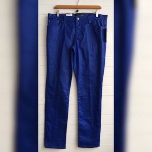 Lauren Ralph Lauren NEW Slimming Fit Blue Modern Skinny Coated Trouser Pants NWT